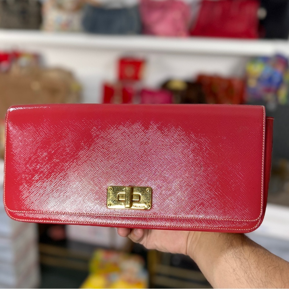 PRADA TURN LOCK CLUTCH (some patina)